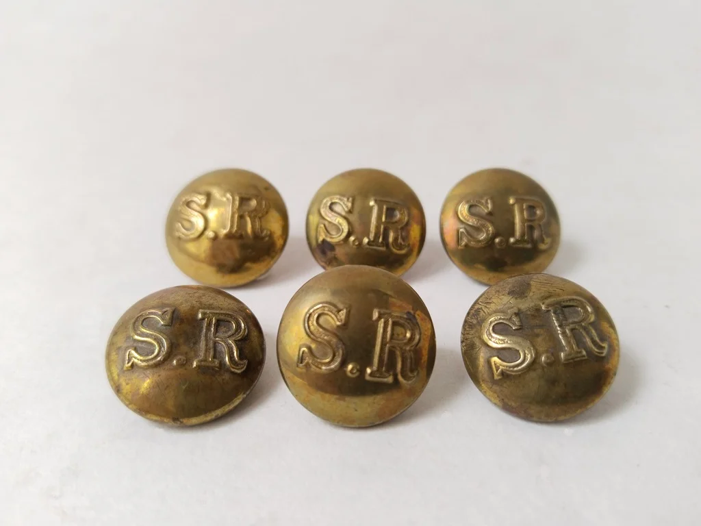 6 Southern Railway SR Vintage Clothing Buttons
