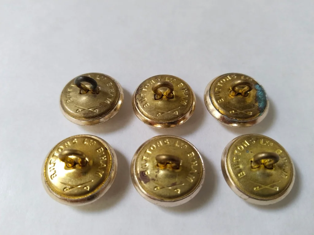 6 Military Uniform Buttons Worcestershire And Sherwood 3