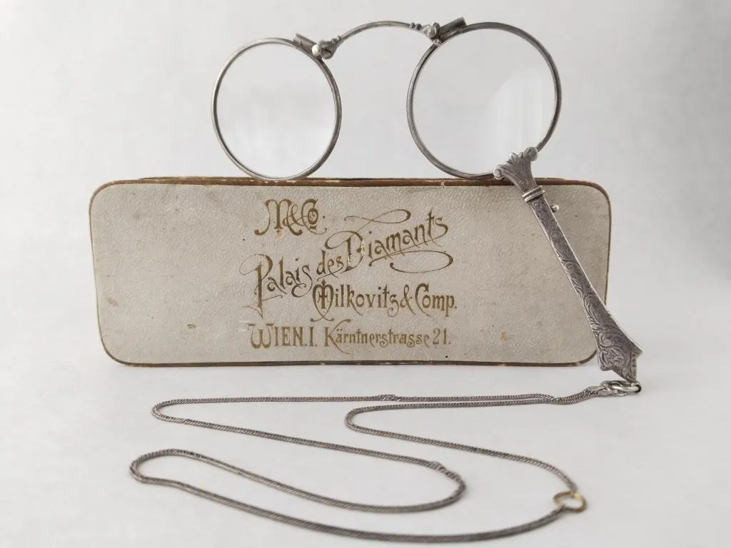 Antike Silber Lorgnette Brille 1900s Wiener Luxus