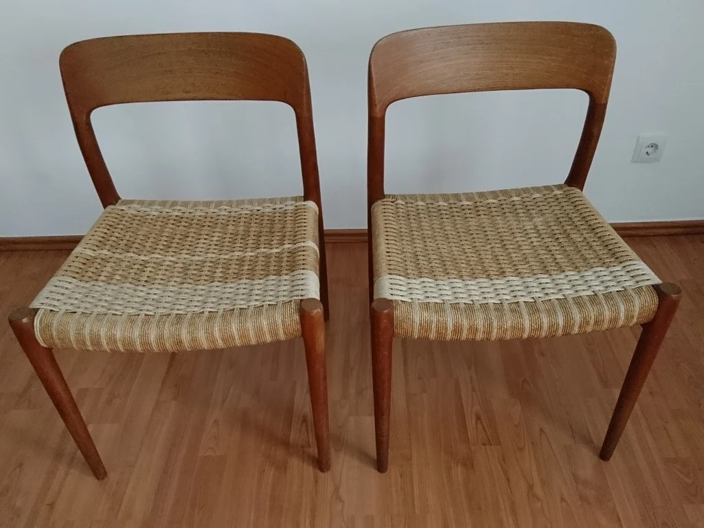 Niels Otto Moller Danish Dining Chairs Model 75 Furniture 1950s Set Of Two