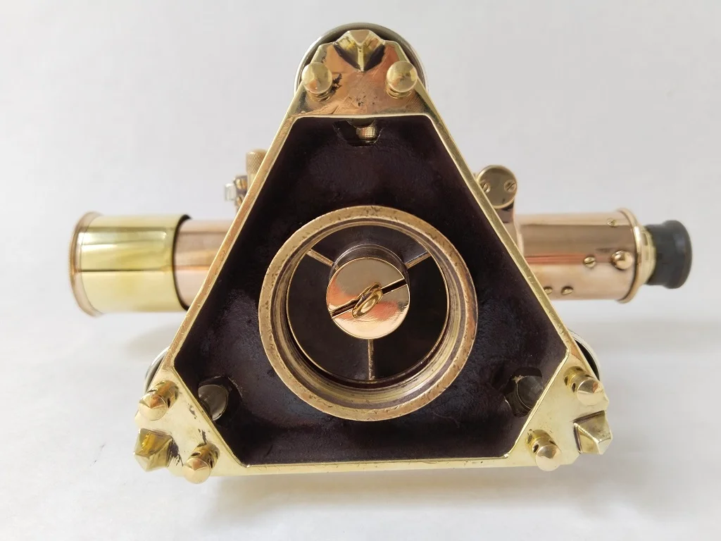 Old Brass Theodolite Stanley London Mahogany Cased Antique 20