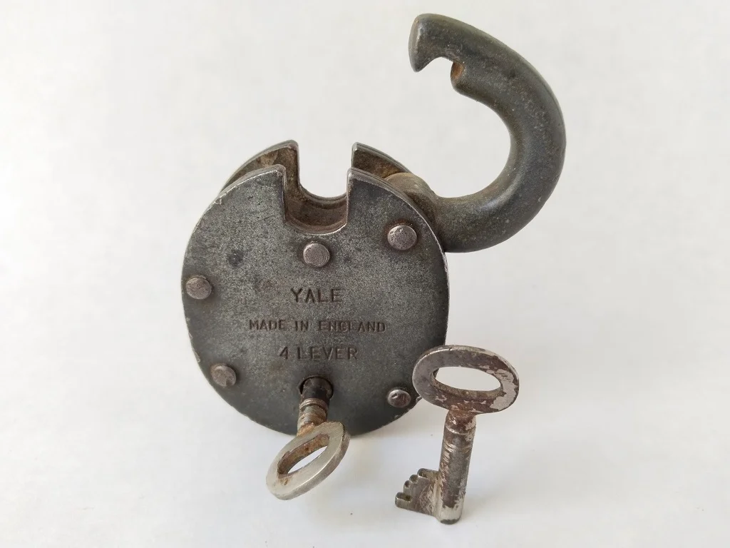 Old Yale Padlock With Two Keys Antique Circa 1
