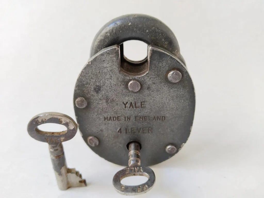 Old Yale Padlock With Two Keys Antique Circa 7