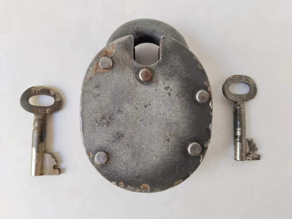 Old Yale Padlock With Two Keys Vintage Circa 5