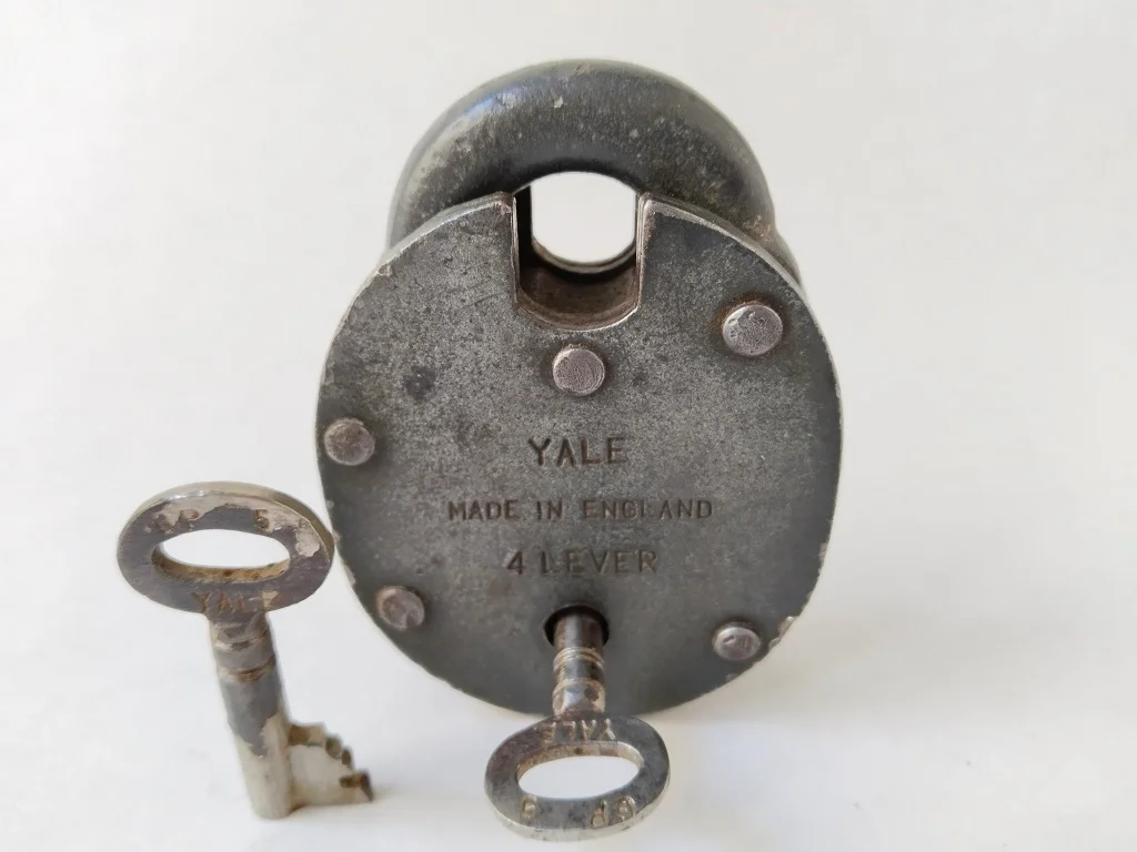 Old Yale Padlock With Two Keys Vintage Circa 7