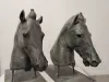Pair of Medici Riccardi Horse Heads Verdigris Cast Bronze Replicas