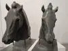 Pair of Medici Riccardi Horse Heads Verdigris Cast Bronze Replicas