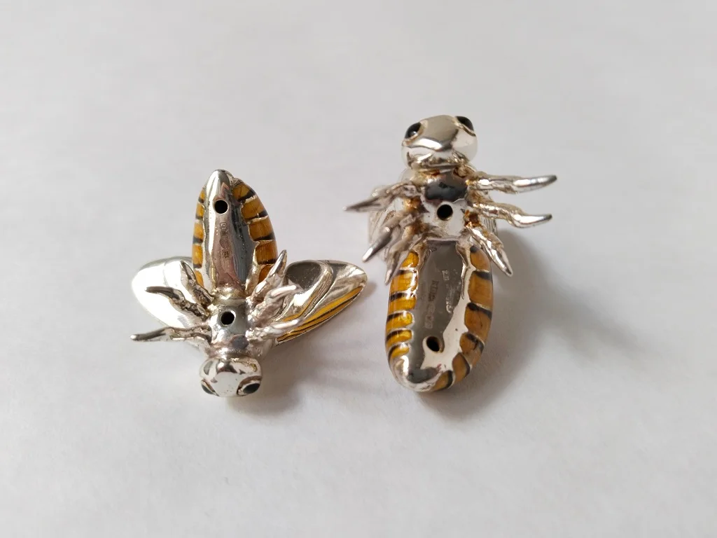 Saturno Sterling Silver And Enamel Wasps Figurines 19.1gr 10