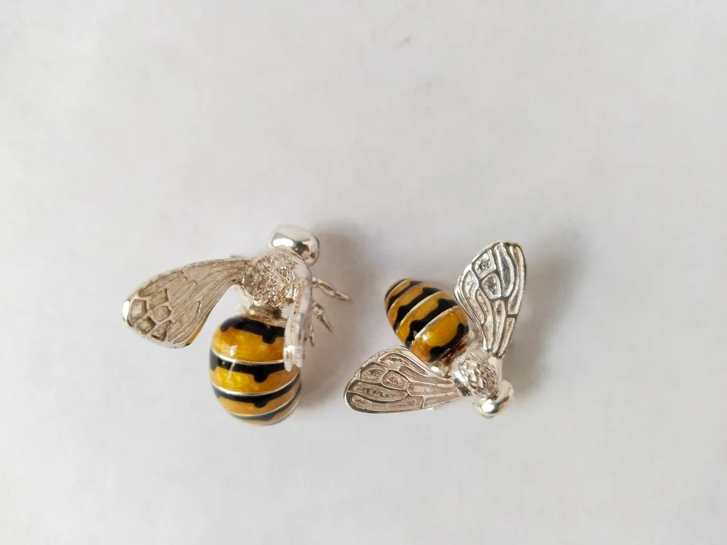 Saturno Sterling Silver And Enamel Wasps Figurines 19.1gr 11