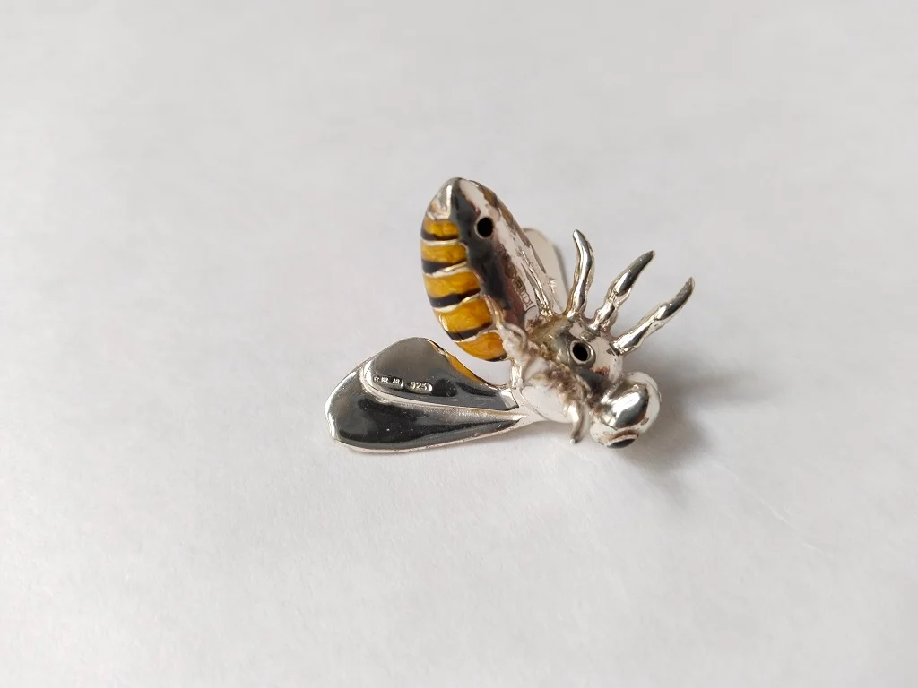 Saturno Sterling Silver And Enamel Wasps Figurines 19.1gr 13