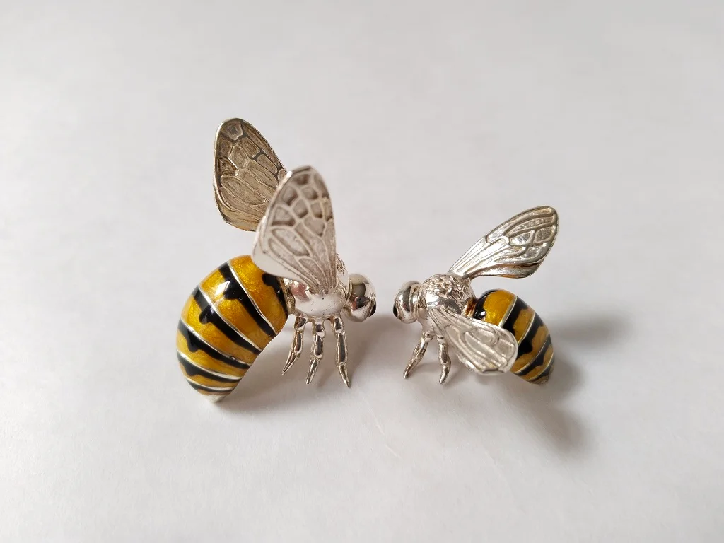 Saturno Sterling Silver And Enamel Wasps Figurines 19.1gr 9