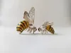 Saturno Sterling Silver And Enamel Wasps Figurines 19.1gr
