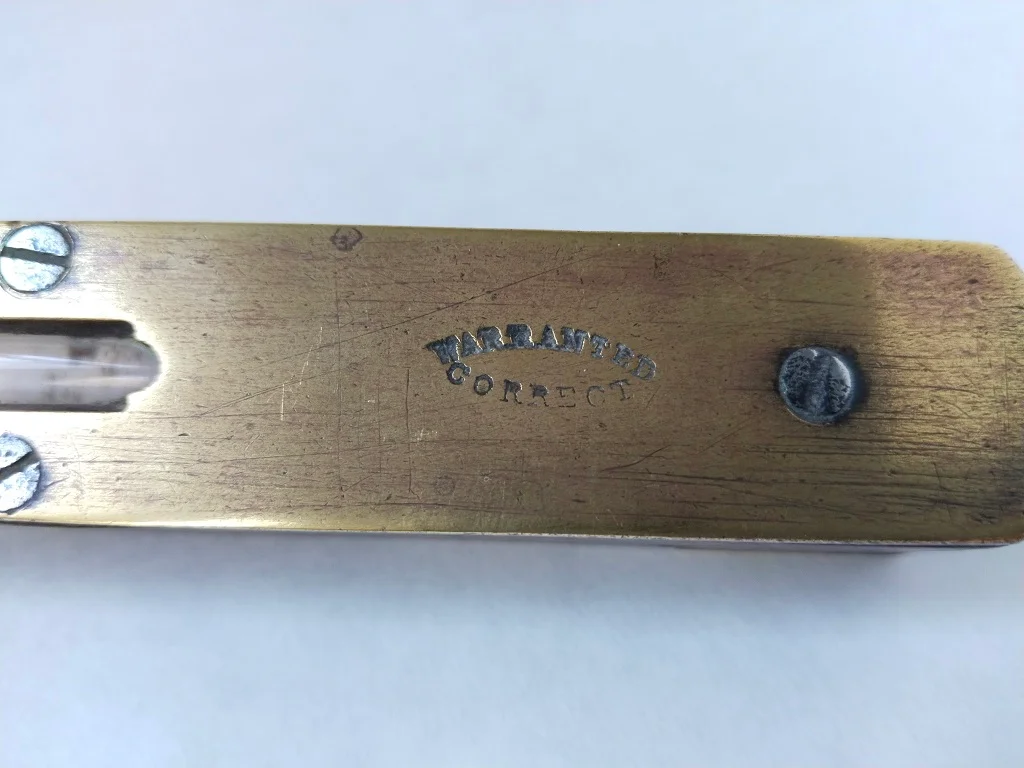 Spirit Level I&D Smallwood Brass and Wood Military Marked 3