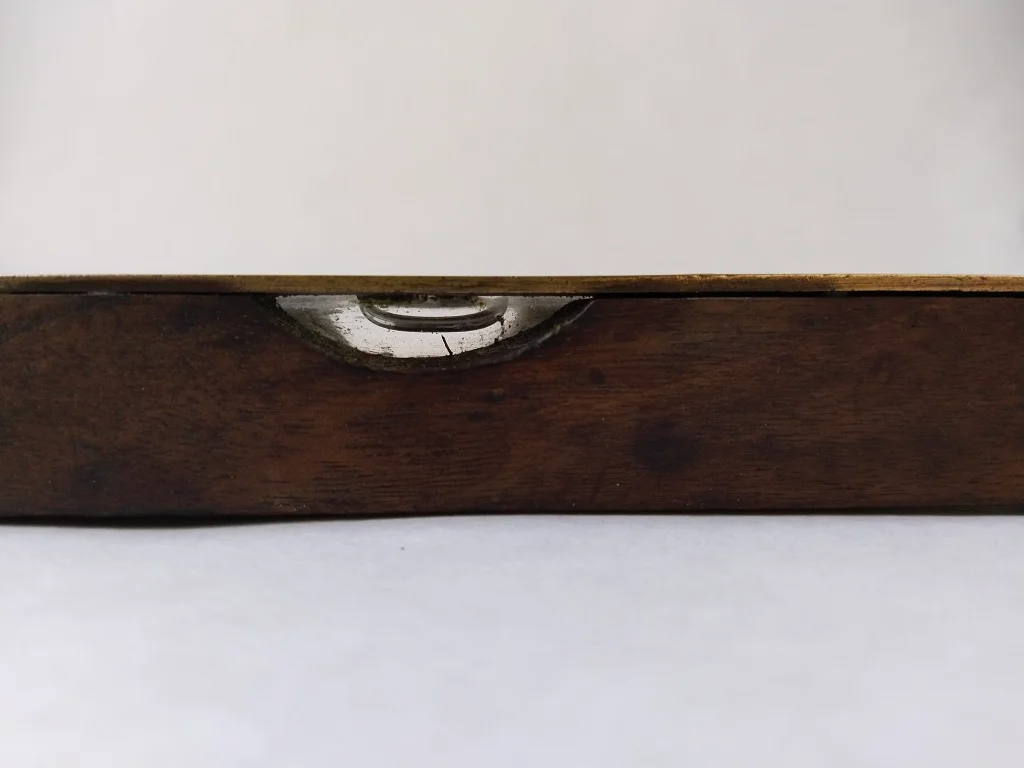 Spirit Level I&D Smallwood Brass and Wood Military Marked 6