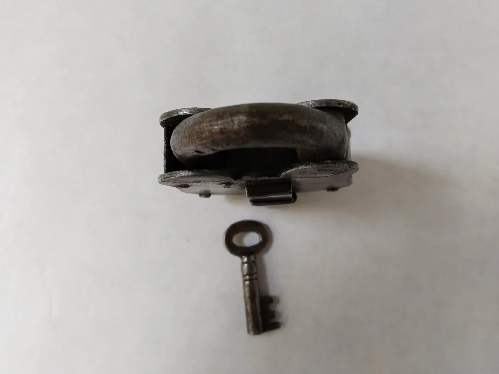 Vintage Handcrafted Lock Old Iron Padlock Original 4