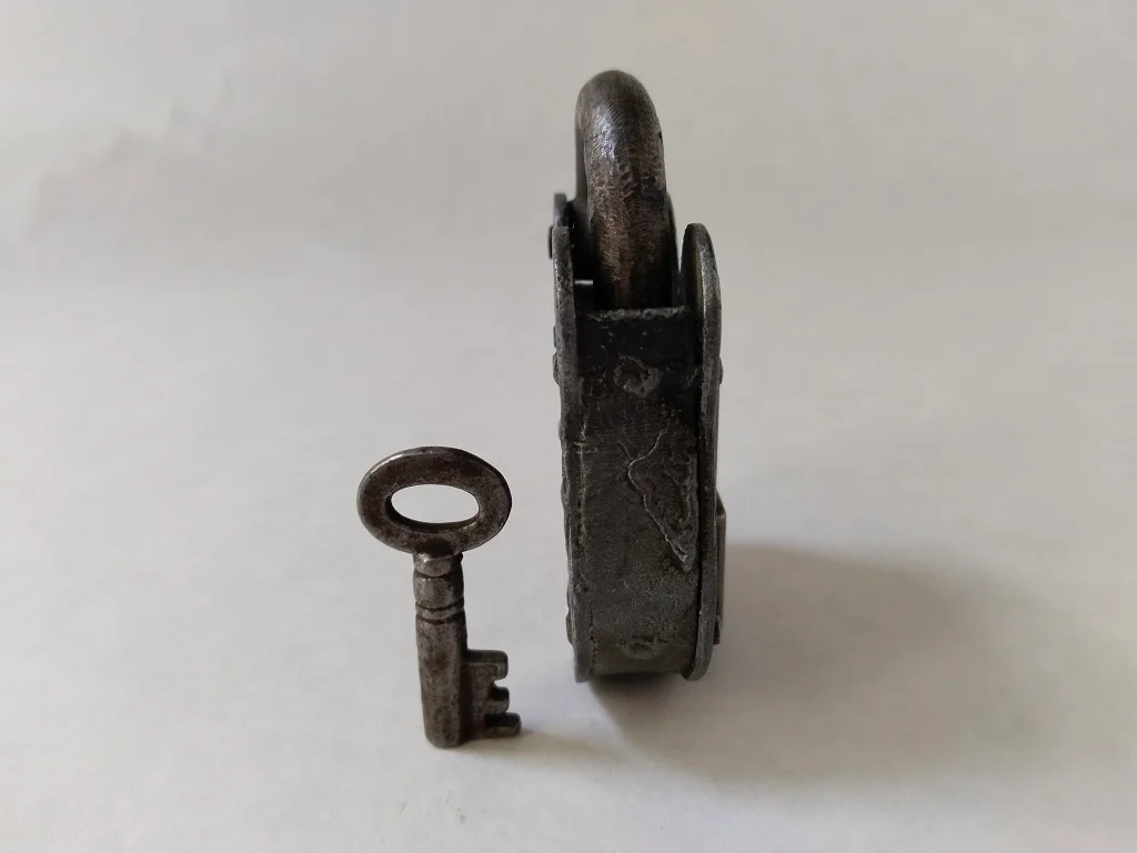 Vintage Handcrafted Lock Old Iron Padlock Original 6