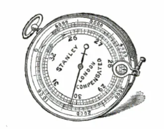 Stanleys aneroides Barometer – ein praktisches Gerät zur Höhenmessung.