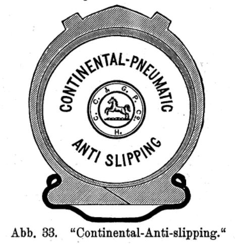 An illustration of Continental’s Anti-Slipping tire, designed to enhance road grip and safety for cyclists.