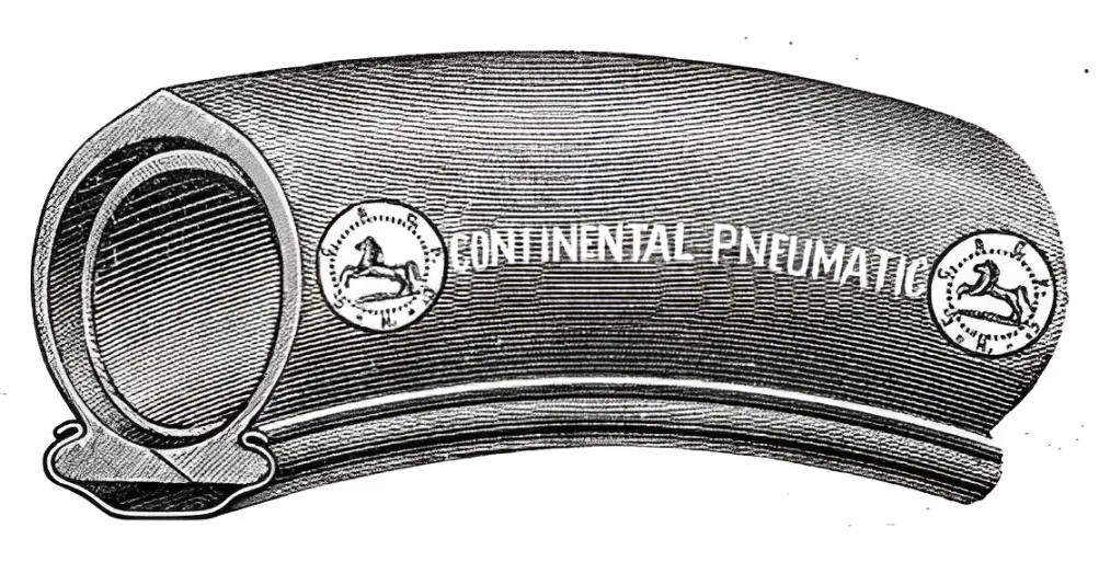 An illustration showcasing Continental Pneumatic tires as an essential component of military bicycles used for tactical mobility.