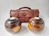 Edwin Percy Bakers Pair Of Ej Riley Lignum Vitae Lawn Bowls From 1950 Small