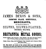 James Dixon And Sons Ad For Silver And Britannia Metal Goods Small