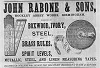 John Rabone And Sons Ad 5 Oct 1889 The Ironmonger Small