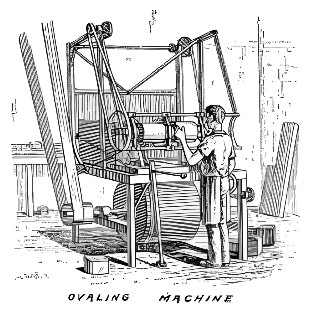 The ovaling machine ensures the block has a head-friendly shape by trimming it to precise dimensions.